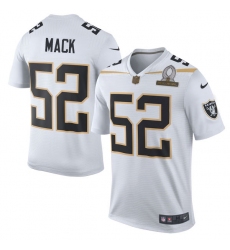 Men's Nike Oakland Raiders #52 Khalil Mack Elite White Team Rice 2016 Pro Bowl NFL Jersey