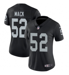 Women's Nike Oakland Raiders #52 Khalil Mack Elite Black Team Color NFL Jersey