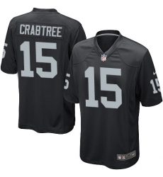 Men's Nike Oakland Raiders #15 Michael Crabtree Game Black Team Color NFL Jersey