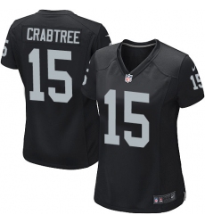 Women's Nike Oakland Raiders #15 Michael Crabtree Game Black Team Color NFL Jersey