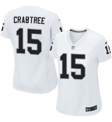Women's Nike Oakland Raiders #15 Michael Crabtree Game White NFL Jersey