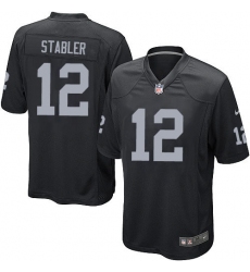 Men's Nike Oakland Raiders #12 Kenny Stabler Game Black Team Color NFL Jersey