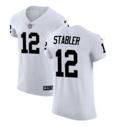 Men's Nike Oakland Raiders #12 Kenny Stabler White Vapor Untouchable Elite Player NFL Jersey