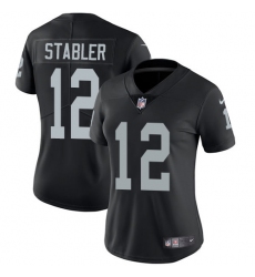 Women's Nike Oakland Raiders #12 Kenny Stabler Elite Black Team Color NFL Jersey