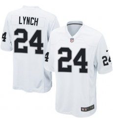 Men's Nike Oakland Raiders #24 Marshawn Lynch Game White NFL Jersey