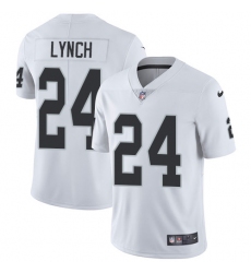 Youth Nike Oakland Raiders #24 Marshawn Lynch Elite White NFL Jersey