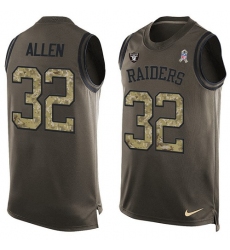 Men's Nike Oakland Raiders #32 Marcus Allen Limited Green Salute to Service Tank Top NFL Jersey