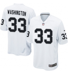 Men's Nike Oakland Raiders #33 DeAndre Washington Game White NFL Jersey