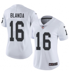 Women's Nike Oakland Raiders #16 George Blanda Elite White NFL Jersey
