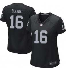 Women's Nike Oakland Raiders #16 George Blanda Game Black Team Color NFL Jersey