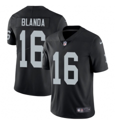 Youth Nike Oakland Raiders #16 George Blanda Elite Black Team Color NFL Jersey
