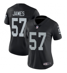 Women's Nike Oakland Raiders #57 Cory James Elite Black Team Color NFL Jersey