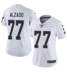 Women's Nike Oakland Raiders #77 Lyle Alzado Elite White NFL Jersey