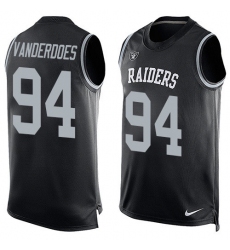 Men's Nike Oakland Raiders #94 Eddie Vanderdoes Limited Black Player Name & Number Tank Top NFL Jersey