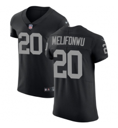 Men's Nike Oakland Raiders #20 Obi Melifonwu Black Team Color Vapor Untouchable Elite Player NFL Jersey