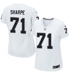 Women's Nike Oakland Raiders #71 David Sharpe Game White NFL Jersey