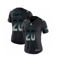 Women's Philadelphia Eagles #20 Brian Dawkins Limited Black Smoke Fashion Football Jersey