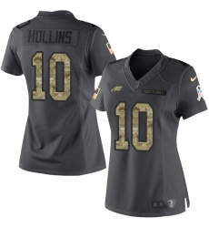 Women's Nike Philadelphia Eagles #10 Mack Hollins Limited Black 2016 Salute to Service NFL Jersey