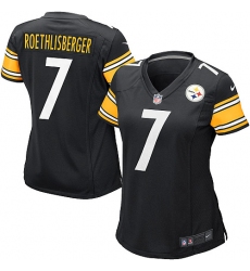 Women's Nike Pittsburgh Steelers #7 Ben Roethlisberger Game Black Team Color NFL Jersey
