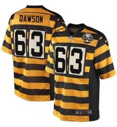 Youth Nike Pittsburgh Steelers #63 Dermontti Dawson Limited Yellow/Black Alternate 80TH Anniversary Throwback NFL Jersey