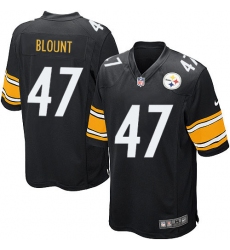 Men's Nike Pittsburgh Steelers #47 Mel Blount Game Black Team Color NFL Jersey