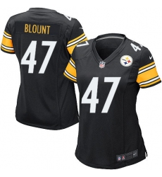 Women's Nike Pittsburgh Steelers #47 Mel Blount Game Black Team Color NFL Jersey