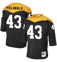 Men's Mitchell and Ness Pittsburgh Steelers #43 Troy Polamalu Elite Black 1967 Home Throwback NFL Jersey