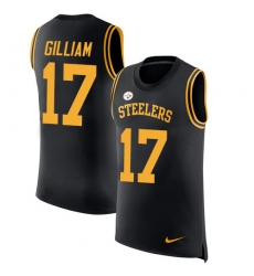 Men's Nike Pittsburgh Steelers #17 Joe Gilliam Limited Black Rush Player Name & Number Tank Top NFL Jersey