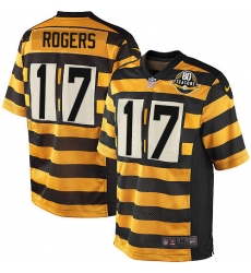 Men's Nike Pittsburgh Steelers #17 Eli Rogers Game Yellow/Black Alternate 80TH Anniversary Throwback NFL Jersey