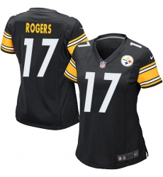 Women's Nike Pittsburgh Steelers #17 Eli Rogers Game Black Team Color NFL Jersey