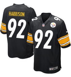 Men's Nike Pittsburgh Steelers #92 James Harrison Game Black Team Color NFL Jersey
