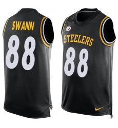 Men's Nike Pittsburgh Steelers #88 Lynn Swann Limited Black Player Name & Number Tank Top NFL Jersey