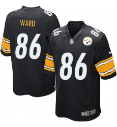 Men's Nike Pittsburgh Steelers #86 Hines Ward Game Black Team Color NFL Jersey