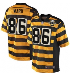 Youth Nike Pittsburgh Steelers #86 Hines Ward Elite Yellow/Black Alternate 80TH Anniversary Throwback NFL Jersey