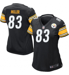 Women's Nike Pittsburgh Steelers #83 Heath Miller Game Black Team Color NFL Jersey
