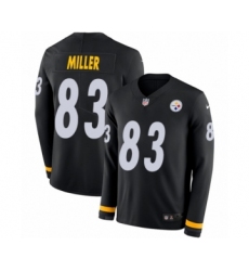 Youth Nike Pittsburgh Steelers #83 Heath Miller Limited Black Therma Long Sleeve NFL Jersey
