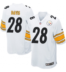 Men's Nike Pittsburgh Steelers #28 Sean Davis Game White NFL Jersey