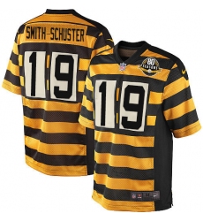 Men's Nike Pittsburgh Steelers #19 JuJu Smith-Schuster Elite Yellow/Black Alternate 80TH Anniversary Throwback NFL Jersey