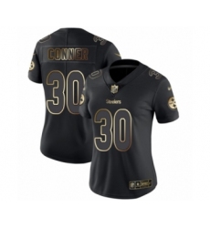 Women's Pittsburgh Steelers #30 James Conner Black Gold Vapor Untouchable Limited Player Football Jersey