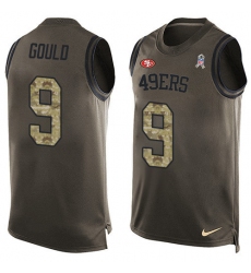 Men's Nike San Francisco 49ers #9 Robbie Gould Limited Green Salute to Service Tank Top NFL Jersey