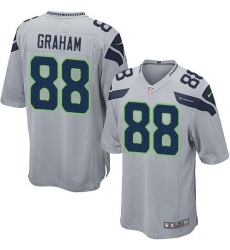Men's Nike Seattle Seahawks #88 Jimmy Graham Game Grey Alternate NFL Jersey