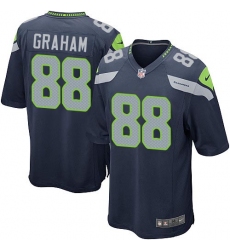 Men's Nike Seattle Seahawks #88 Jimmy Graham Game Steel Blue Team Color NFL Jersey