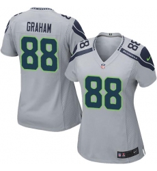 Women's Nike Seattle Seahawks #88 Jimmy Graham Game Grey Alternate NFL Jersey
