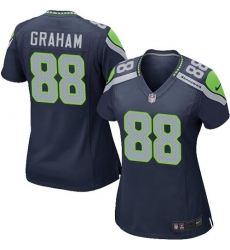 Women's Nike Seattle Seahawks #88 Jimmy Graham Game Steel Blue Team Color NFL Jersey