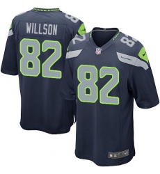 Men's Nike Seattle Seahawks #82 Luke Willson Game Steel Blue Team Color NFL Jersey