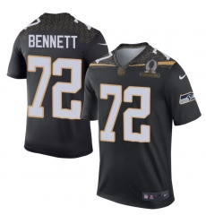 Men's Nike Seattle Seahawks #72 Michael Bennett Elite Black Team Irvin 2016 Pro Bowl NFL Jersey