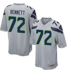 Men's Nike Seattle Seahawks #72 Michael Bennett Game Grey Alternate NFL Jersey