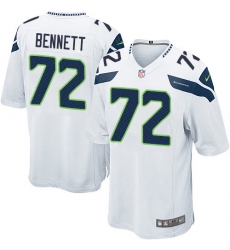 Men's Nike Seattle Seahawks #72 Michael Bennett Game White NFL Jersey