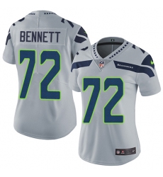 Women's Nike Seattle Seahawks #72 Michael Bennett Elite Grey Alternate NFL Jersey