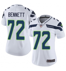 Women's Nike Seattle Seahawks #72 Michael Bennett Elite White NFL Jersey
